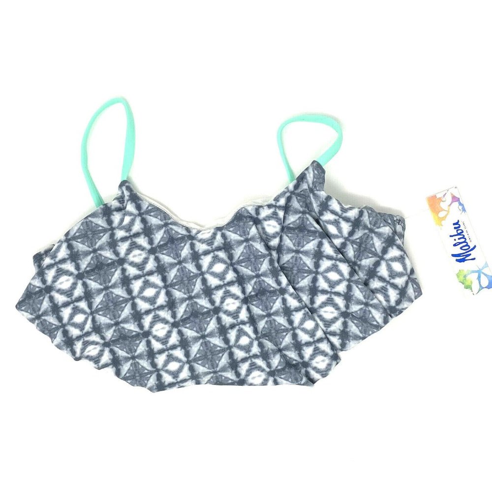 Malibu S Small Bikini Top Dream Girl Underwire Gray Green Tie String NWT Zumiez